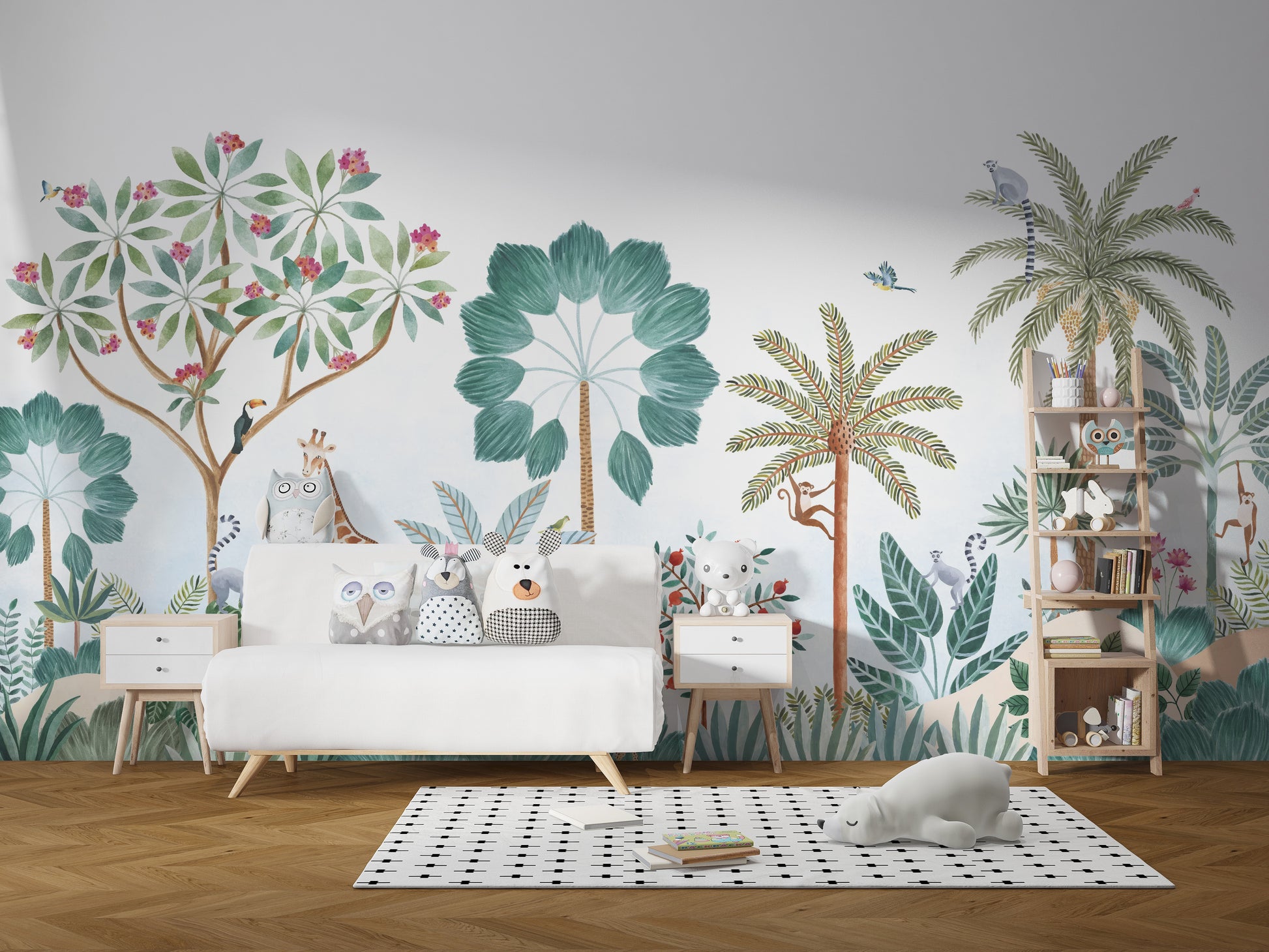 Bright tropical wallpaper with vivid foliage
