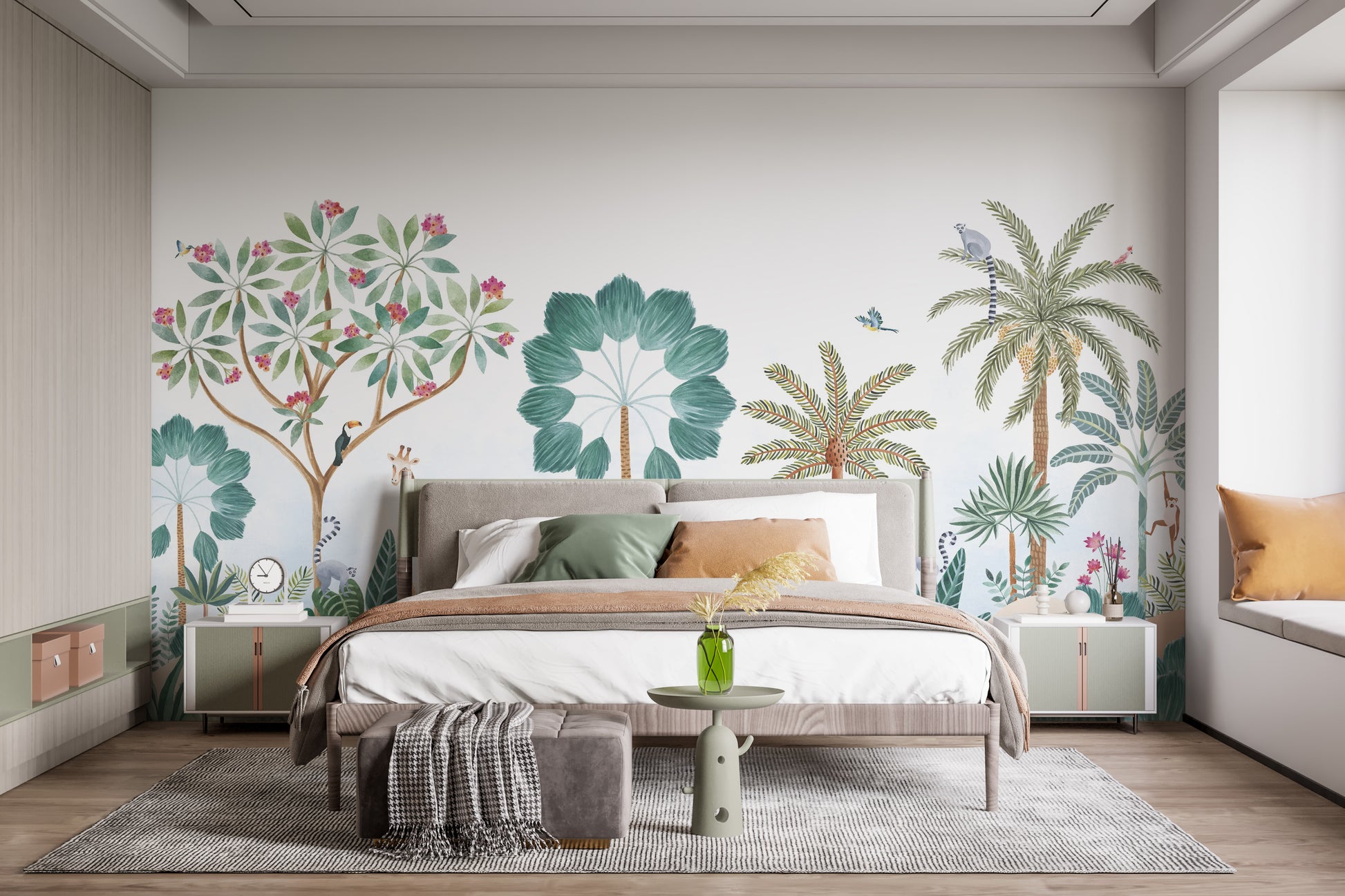 Tropical wallpaper featuring vivid greenery



