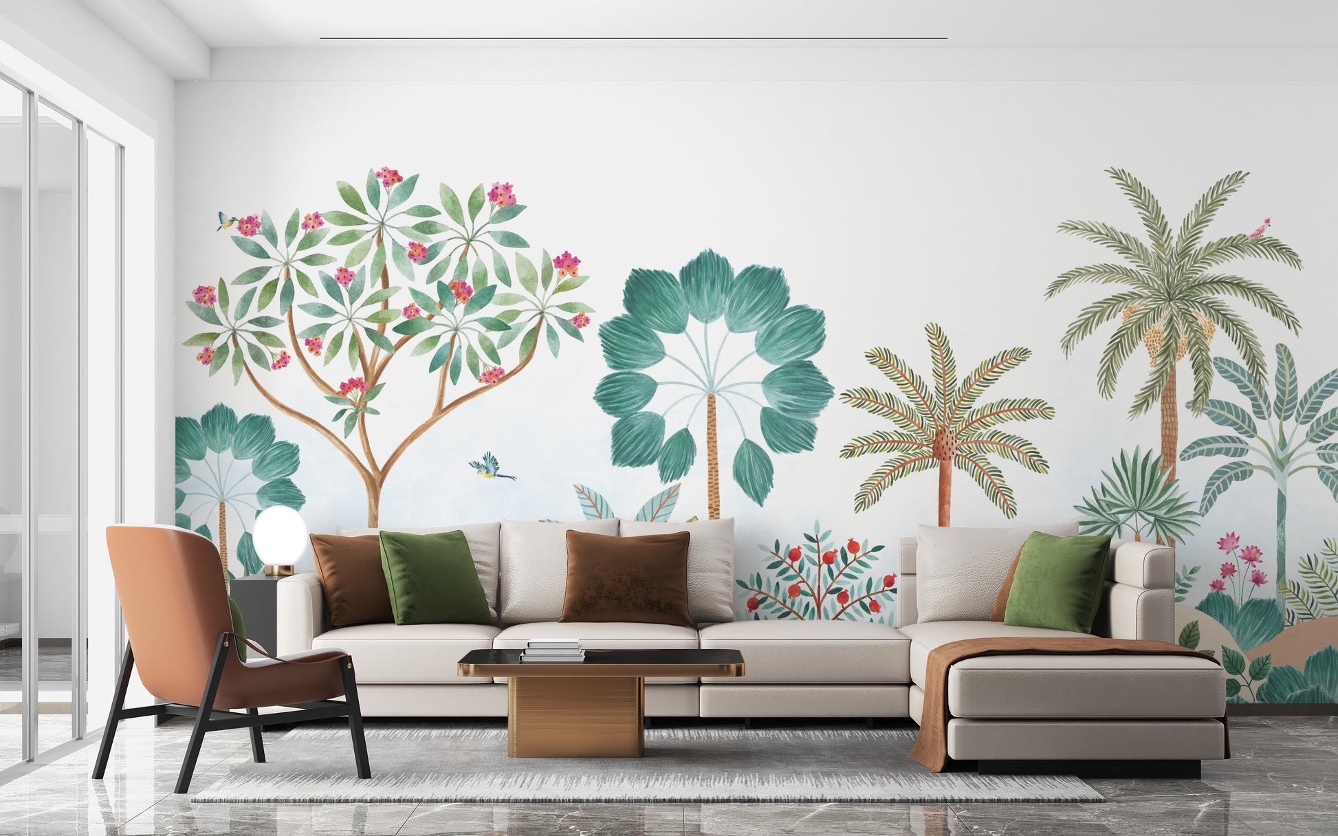 Lush Tropical Canopy Wallpaper Mural design