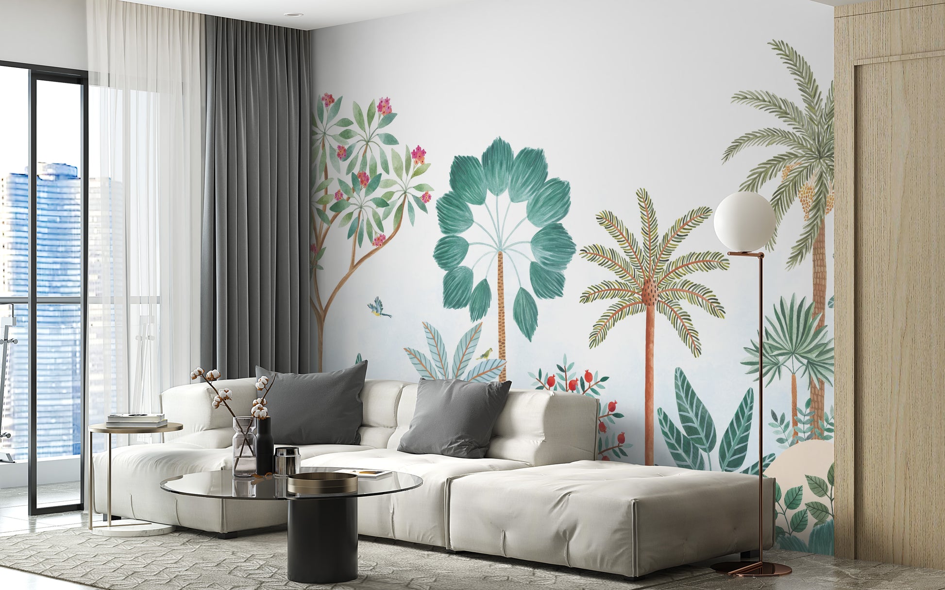 Green Tropical Canopy Wallpaper Mural for walls