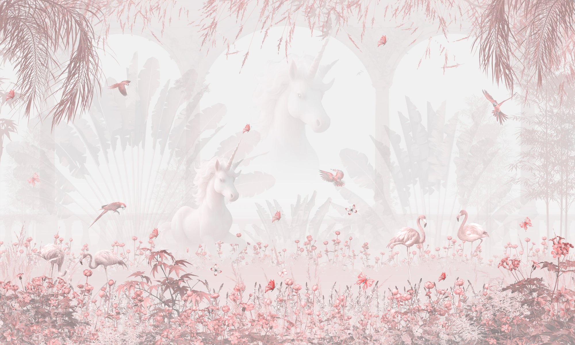 Fantasy Unicorn Garden Wallpaper Mural