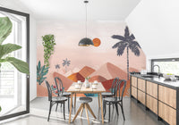 Sunset Oasis Wallpaper Mural for a warm look