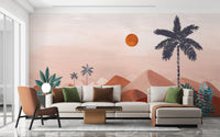 Sunset Oasis Wallpaper Mural to add warmth
