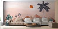 Sunset Oasis Wallpaper Mural for a cozy feel