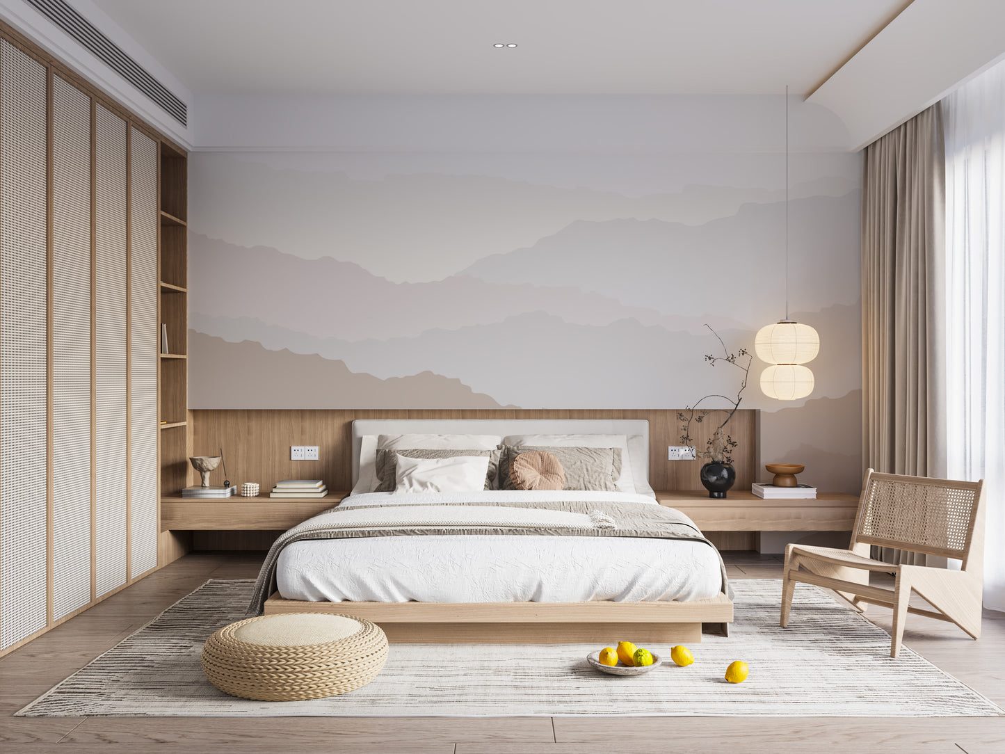 Wallpaper mural tranquil mountain design
