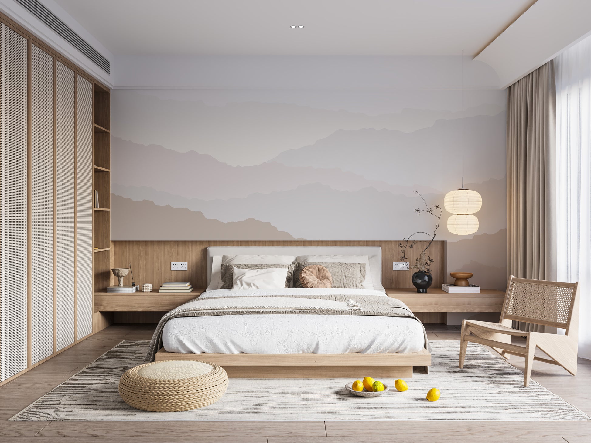 Wallpaper mural tranquil mountain design
