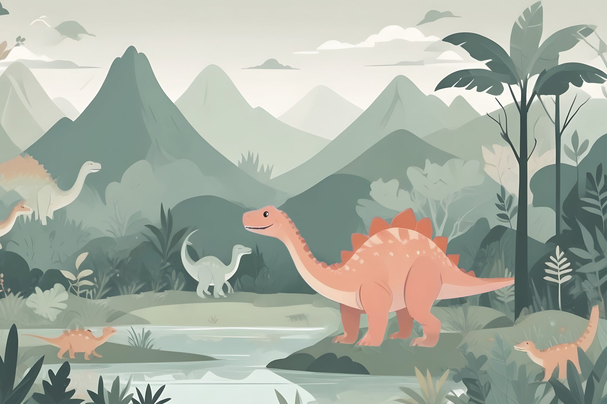 Kids Dinosaur World Wall Mural