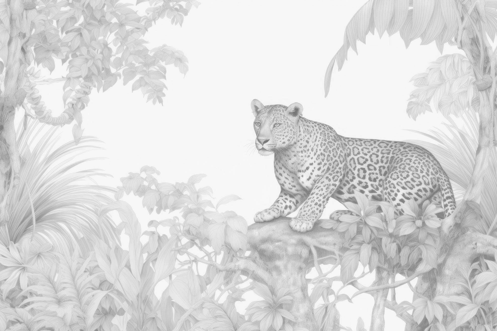 Resting Leopard Forest Wallpaper