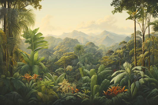 Dense Green Tropical Rainforest Wallpaper