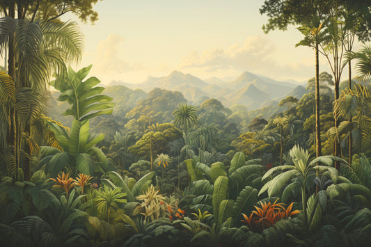 Dense Green Tropical Rainforest Wallpaper