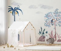 Tropical Oasis Wallpaper Mural for colorful walls