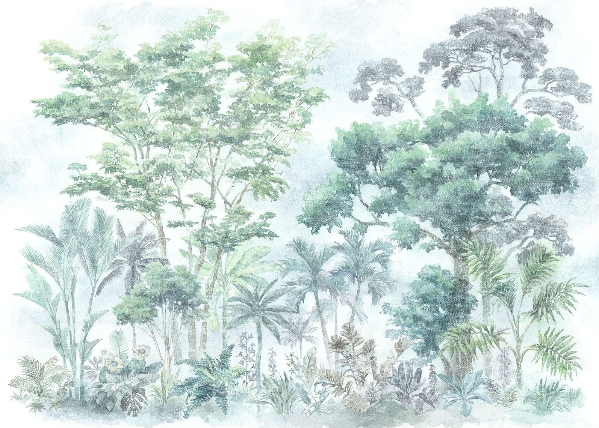 Green Tropical Jungle Wallpaper