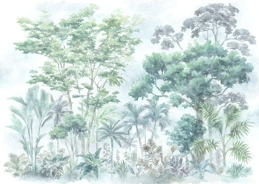 Green Tropical Jungle Wallpaper