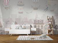 Dreamy Hot Air Balloons Wallpaper Mural for a whimsical vibe