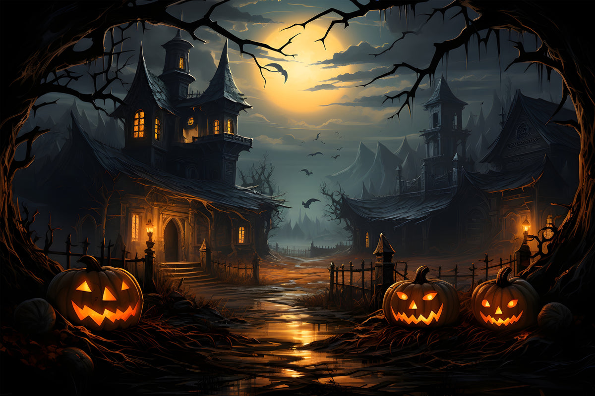 Spooky Haunted House Wallpaper Mural in your room
