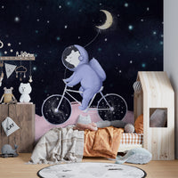Moonlight Safari Wallpaper Mural with soft, gentle tones