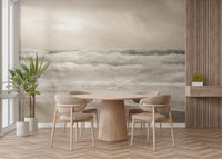 Stormy Sea Foam Wallpaper Mural with bold contrasts