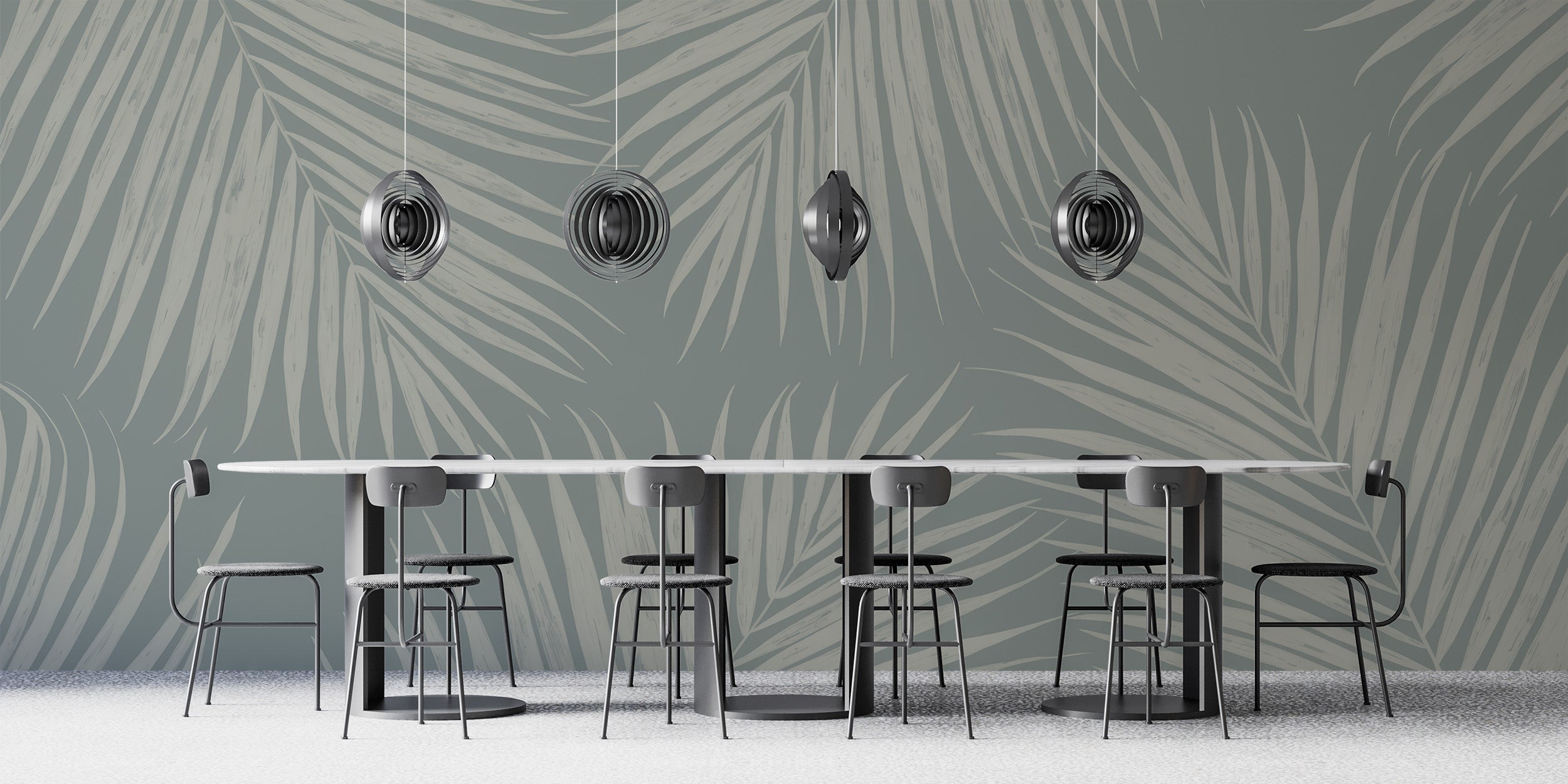 Nature-inspired palm leaf wallpaper for any room