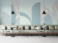 Elegant teal abstract wallpaper for creative interiors