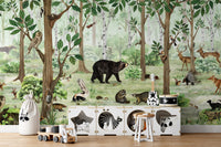 Forest lookbook mural adding charm to interior spaces.
