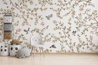 Summer Roses mural enhances walls with natural beauty.
