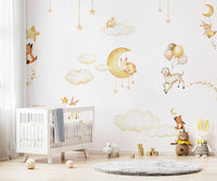 Dreamy and playful Sweet Dreams wallpaper for young ones.
