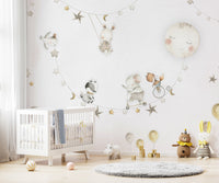 Gentle nighttime mural perfect for calming interiors
