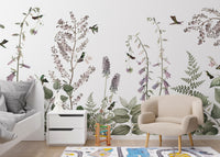 Elegant Hummingbird Hedge mural for nature-inspired walls.
