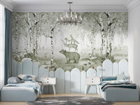 Bear king wallpaper with a lush green natural backdrop.
