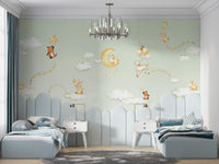 Delightful Green Sweet Dreams mural for children’s rooms.
