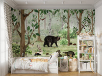 Lookbook-inspired forest mural with elegant natural scenes.
