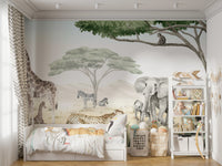 Savannah-themed mural perfect for quick and stylish décor.
