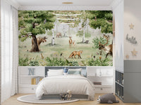 Bring nature indoors with Watercolor Woodland Wonders mural.
