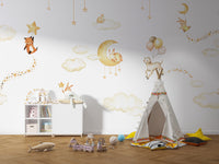 Kids' room charm with Sweet Dreams wallpaper design.
