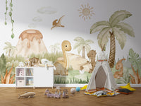 Cute dino baby design for fun and lively wall decor
