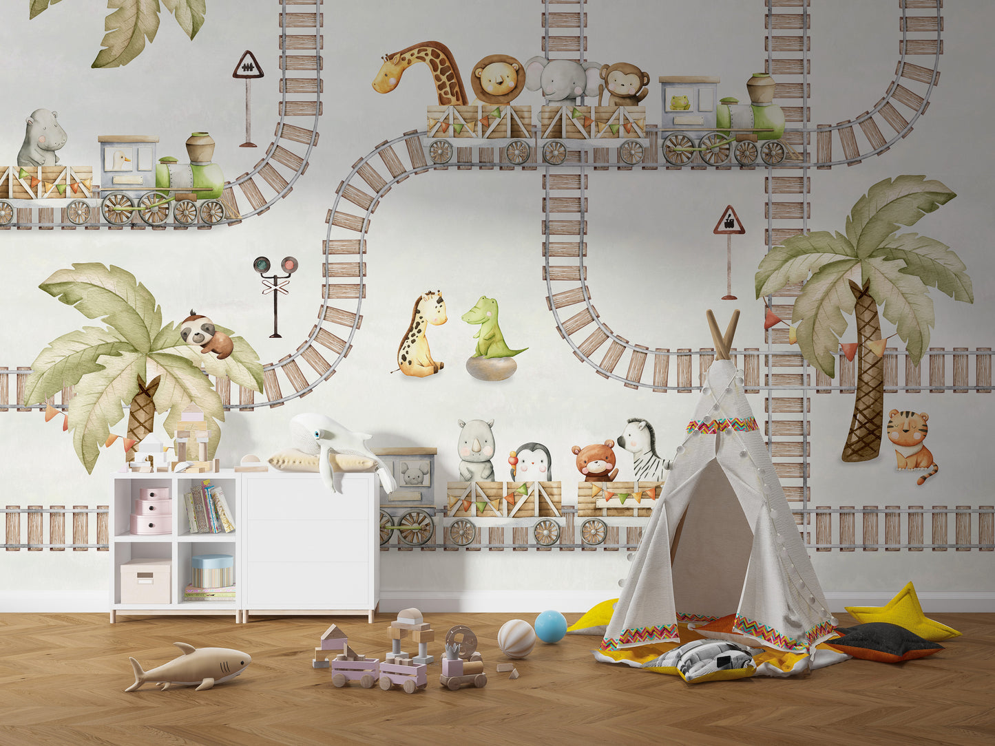 Train Travels Wallpaper Mural