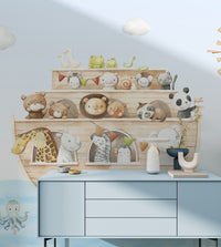 Imaginative ark animal mural for delightful wall spaces