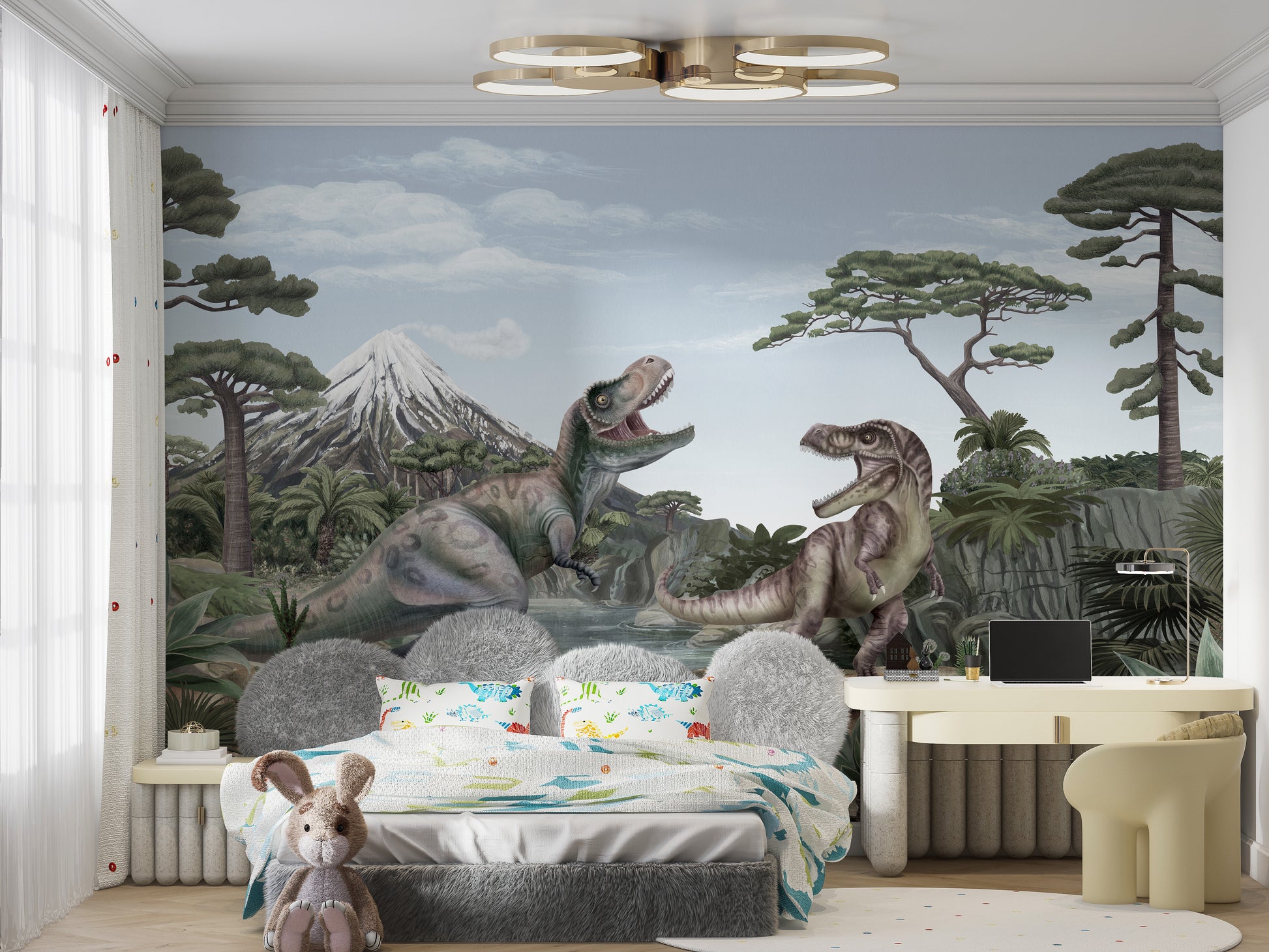 T-Rex dinosaur mural for thrilling wall transformations.
