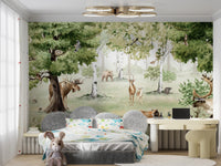 Peaceful Watercolor Woodland Wonders design for any room.
