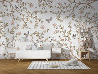 Artistic Summer Roses mural for classic room decor.