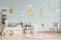 Delightful Blue Sweet Dreams mural for children’s rooms.