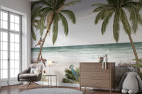 Beach wallpaper mural showcasing tropical paradise vibes.

