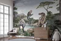 Transform walls with Terrific T-Rex dinosaur mural wallpaper.
