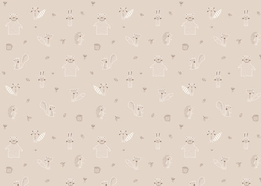 Beige Forest Friends Wallpaper for Walls
