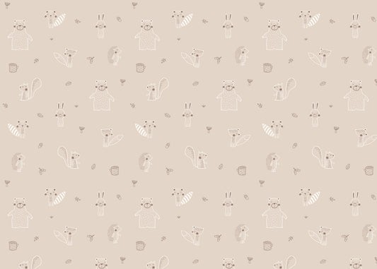 Beige Forest Friends Wallpaper for Walls