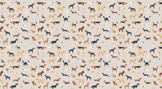 Beige Dogs Breed Pattern Wallpaper for Walls