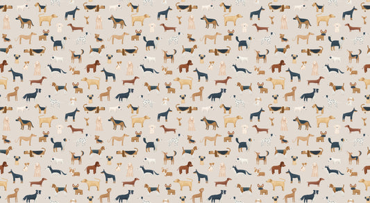 Beige Dogs Breed Pattern Wallpaper for Walls