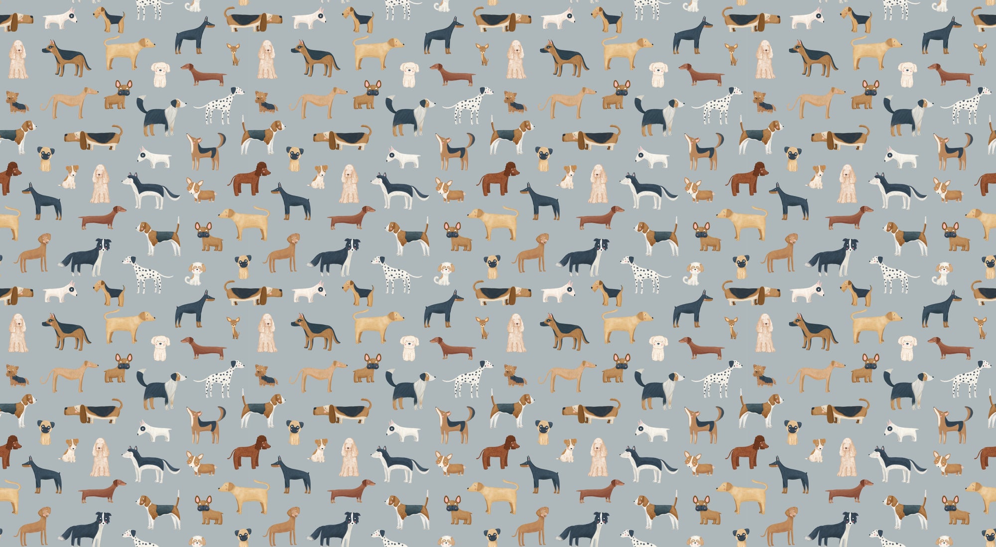 Blue Dogs Breed Pattern Wallpaper