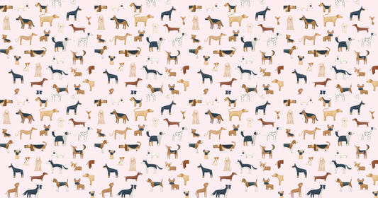 Pale Pink Dogs Breed Pattern Wallpaper