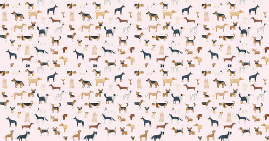 Pale Pink Dogs Breed Pattern Wallpaper